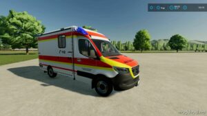 FS22 Mercedes-Benz Vehicle Mod: Mercedes Benz Sprinter Strobel Ambulance V1.0.0.1 (Image #7)