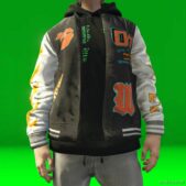 GTA 5 Player Mod: OFF White Leather Varsity Jackets For MP Male (Image #4)