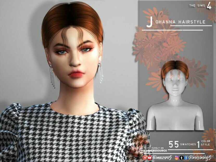 Sims 4 Female Mod: Johanna Hairstyle (Featured)