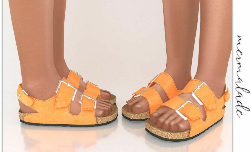 Sims 4 Kid Shoes Mod: Multi Stap Sandal (Child) S223 (Featured)