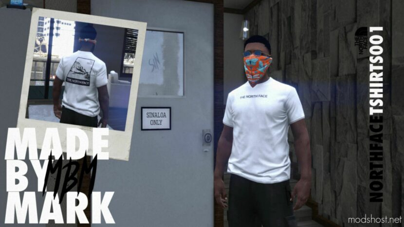 GTA 5 Player Mod: MBM – North Face Tshirt Pack (MP Male) 20 Textures (Featured)