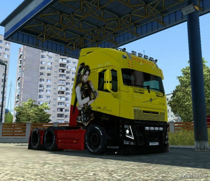 ETS2 Mod: Momiji Black Gold Dress Skin By ZEN Workshop (Featured)