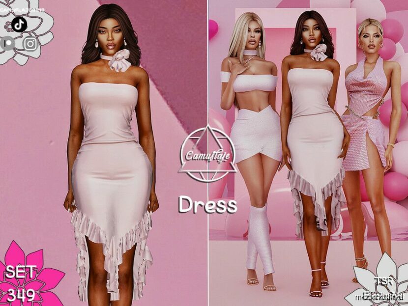 Sims 4 Female Clothes Mod: Shades Of Pink Collection SET 349 (Featured)