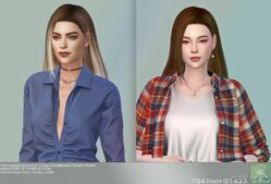 Sims 4 Female Mod: Long Hair With Side Fringe – G143 (Featured)