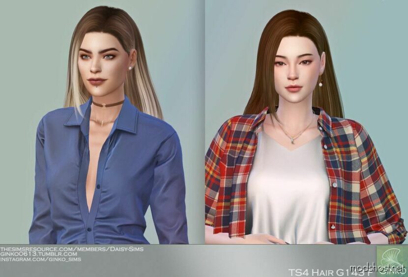 Sims 4 Female Mod: Long Hair With Side Fringe – G143 (Featured)