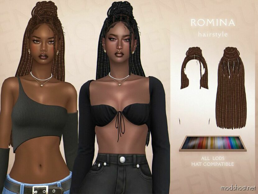 Sims 4 Female Mod: Romina Hairstyle (Featured)