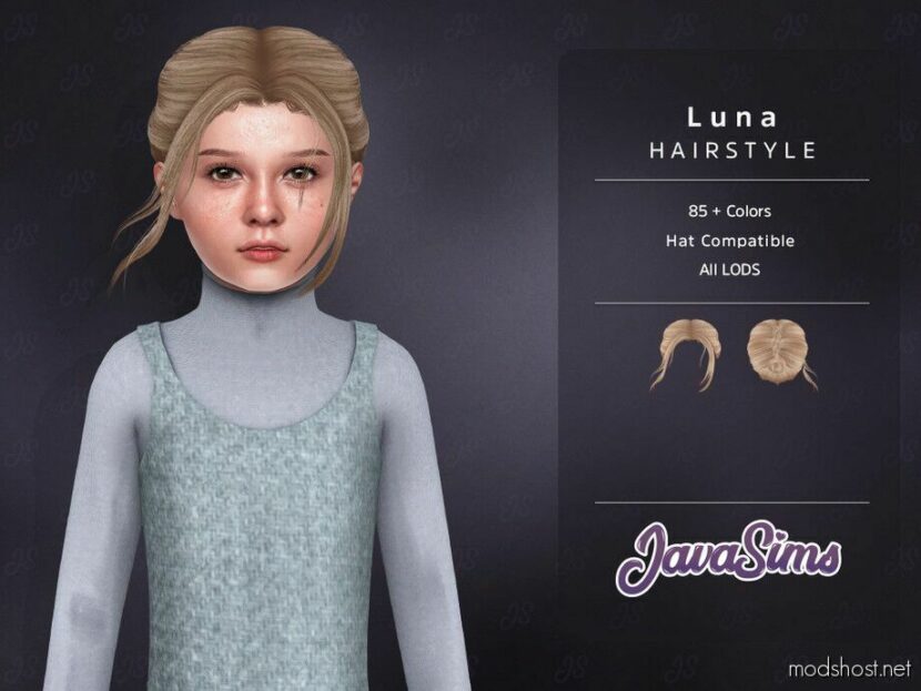 Sims 4 Kid Mod: Luna (Child Hairstyle) (Featured)