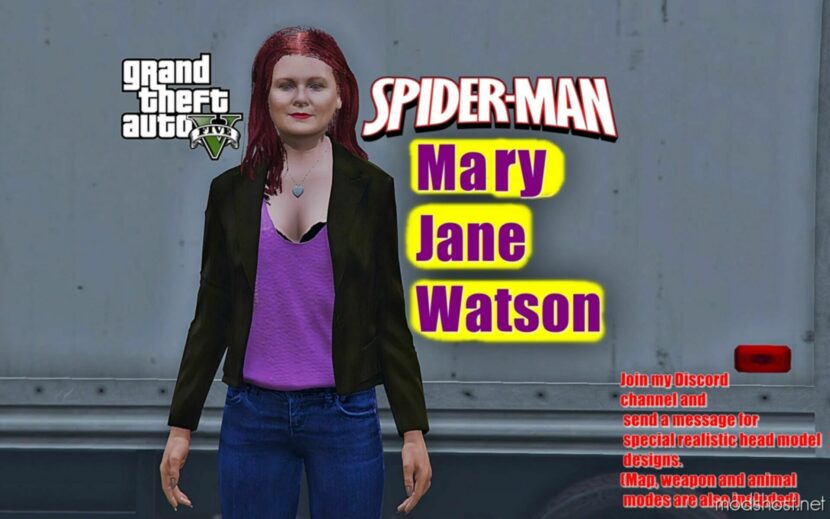 GTA 5 Player Mod: Mary Jane Watson Add-On PED (Featured)