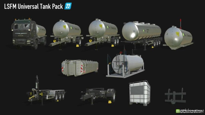 FS22 Trailer Mod: Lsfm Universal Tankpack V1.0.0.9 (Featured)