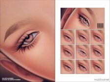 Sims 4 Female Makeup Mod: Maxis Match 2D Eyelashes N48 (Featured)