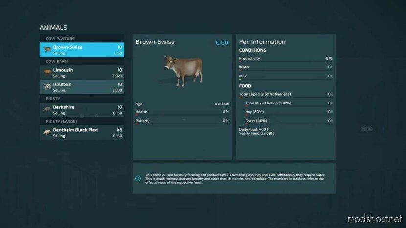 FS22 Script Mod: Animal Food Calculator V1.0.0.1 (Featured)