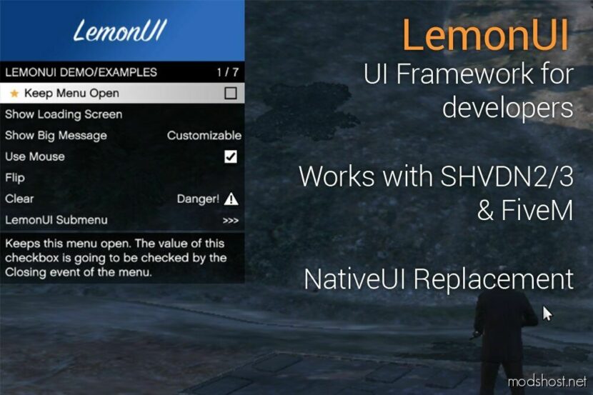 GTA 5 Tool Mod: Lemonui: Open Source UI Library V1.10 (Featured)