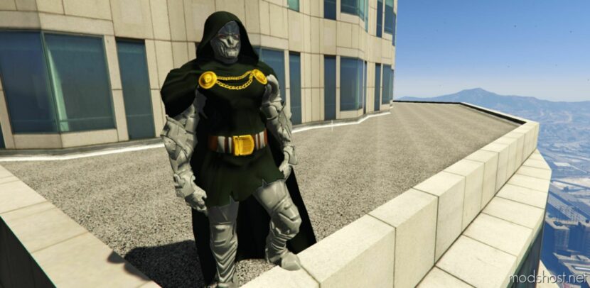 GTA 5 Player Mod: Doctor Doom Deluxe Addon PED (Featured)