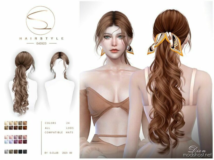 Sims 4 Female Hair Mod: Elegant Curly Braid (Dion) 040923 (Featured)