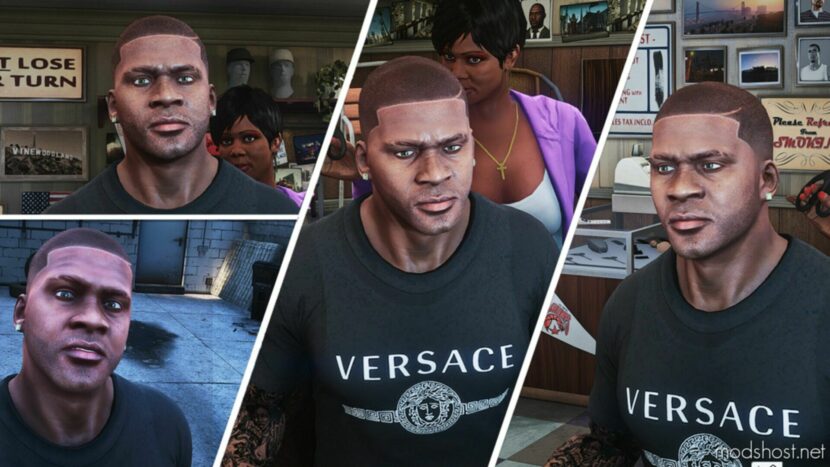 GTA 5 Player Mod: Fresh Line UP Part / MID Fade Taper Fade / Beard Line UP Franklin (Featured)