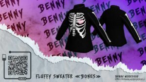 GTA 5 Player Mod: Fluffy Sweater «Bones» For MP Male & Female (Image #2)