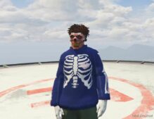 GTA 5 Player Mod: Fluffy Sweater «Bones» For MP Male & Female (Image #4)