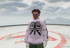 GTA 5 Player Mod: Fluffy Sweater «Bones» For MP Male & Female (Image #5)