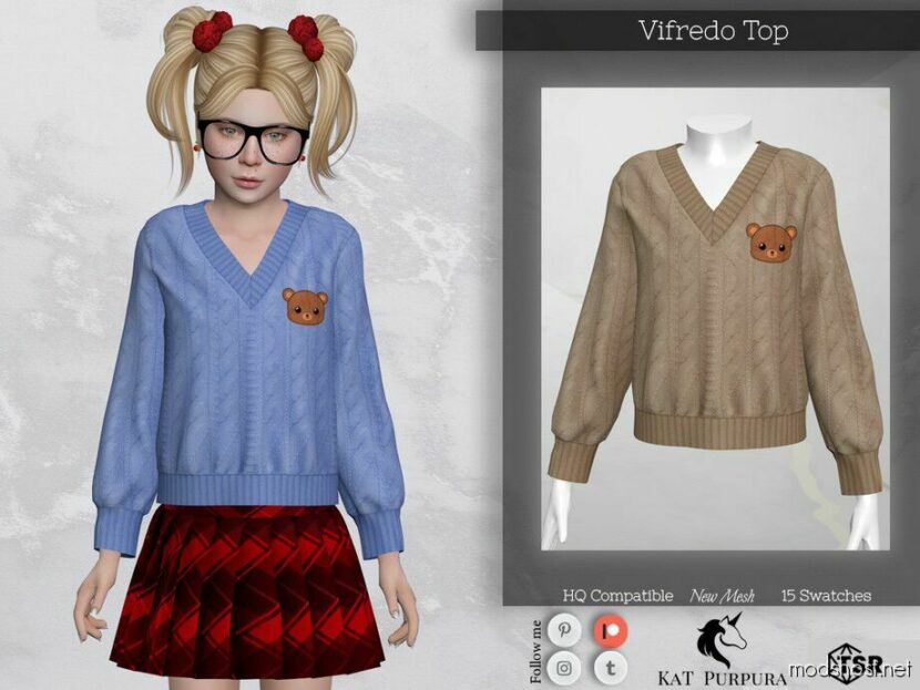 Sims 4 Kid Clothes Mod: Vifredo TOP (Featured)