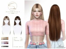 Sims 4 Female Mod: Straight Long Hair (MAO) 010923 (Featured)