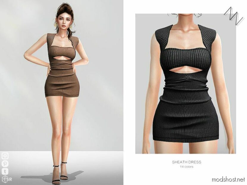 Sims 4 Female Clothes Mod: Sheath Dress (Featured)