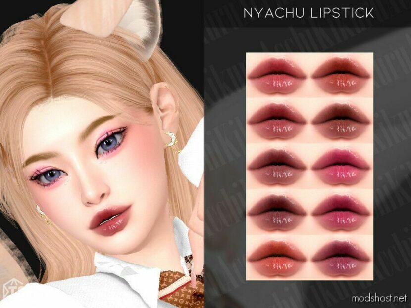 Sims 4 Lipstick Makeup Mod: Nyachu Lipstick (Featured)