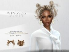 Sims 4 Female Mod: Wings ES0910 Loose BUN Hairstyle (Featured)