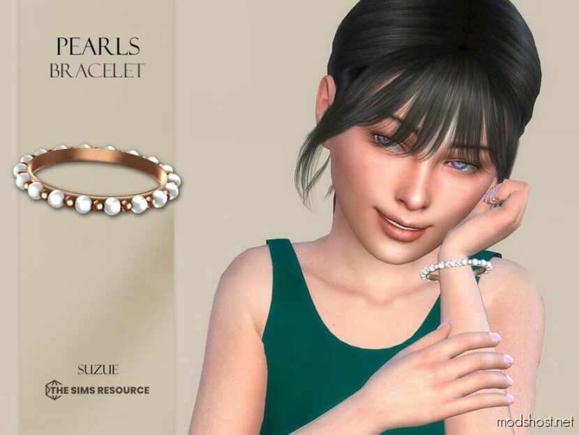 Sims 4 Female Accessory Mod: Pearls Bracelet Child (Featured)