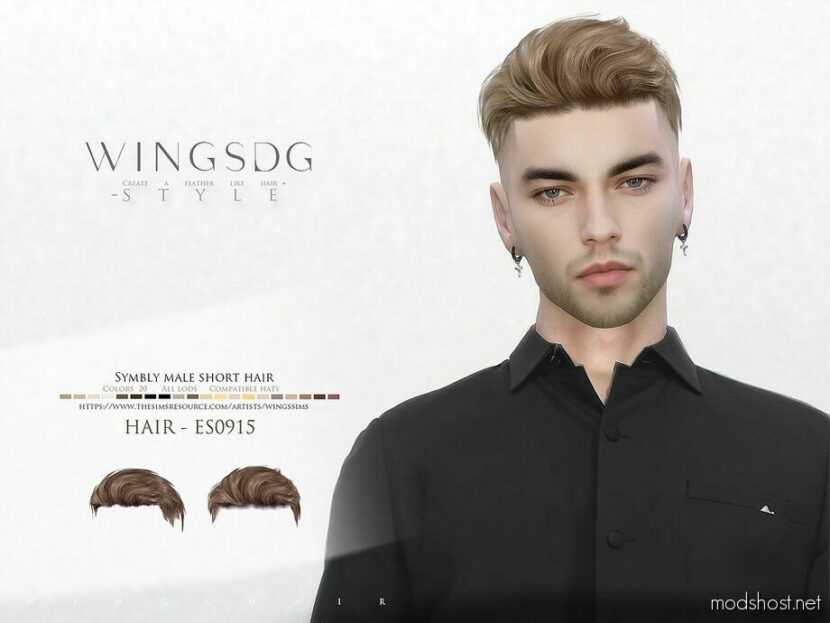 Sims 4 Male Mod: Wings ES0915 Symbly Male Short Hair (Featured)