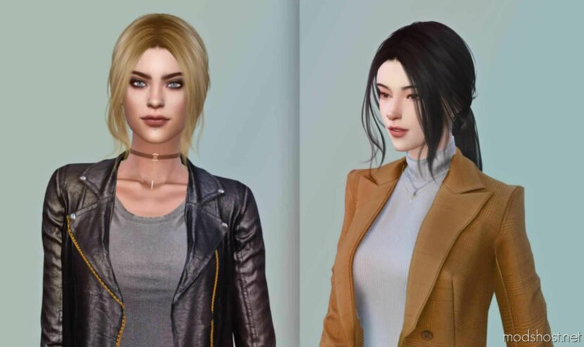 Sims 4 Female Mod: LOW Ponytail Hairstyle With Fringe (Featured)