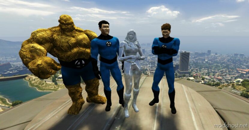 GTA 5 Player Mod: Fantastic Four Deluxe Addon PED (Featured)