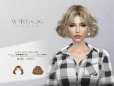 Sims 4 Female Mod: Wings ES0916 Fluffy Short Curly Hair (Featured)