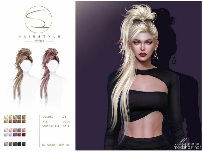 Sims 4 Female Mod: Long Punk Hairstyle (Megan) 020923 (Featured)