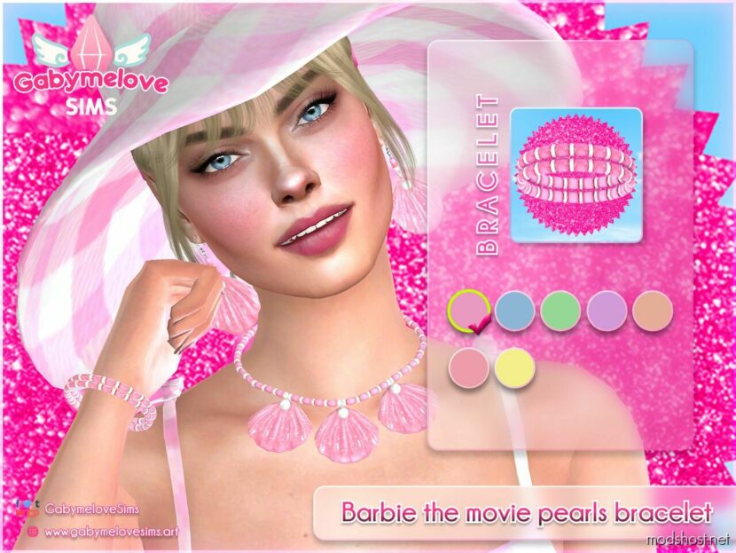 Sims 4 Accessory Mod: Barbie the movie pearls bracelet (Featured)