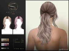 Sims 4 Female Mod: Elegant Wavy Ponytail Hairstyle Nina 070923 (Featured)