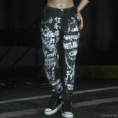 GTA 5 Player Mod: Black Painted Jeans For MP Female (Image #2)