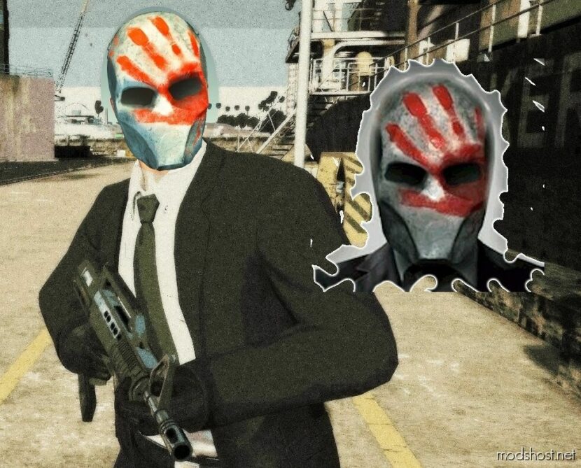 GTA 5 Player Mod: Payday The Heist: Hoxton Vyse Mask For MP Male (Featured)