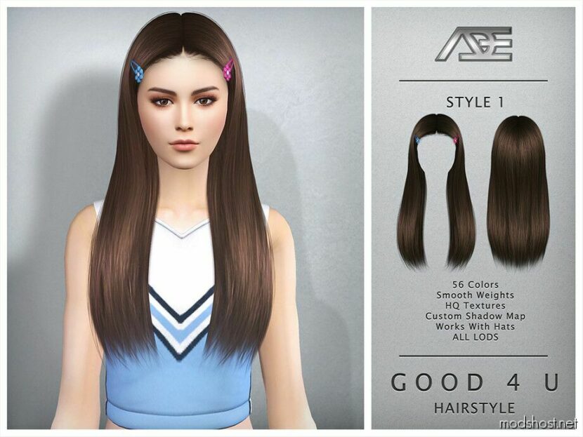 Sims 4 Female Mod: Good 4 U – Style 1 Hairstyle (Featured)