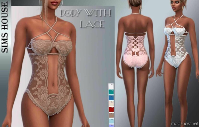 Sims 4 Female Clothes Mod: Body With Lace (Featured)