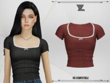 Sims 4 Elder Clothes Mod: Paige TOP (Featured)