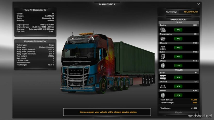 ETS2 Part Mod: Extra MAX Fuel Tank Capacity V1.1 (5000 L) 1.48 (Featured)