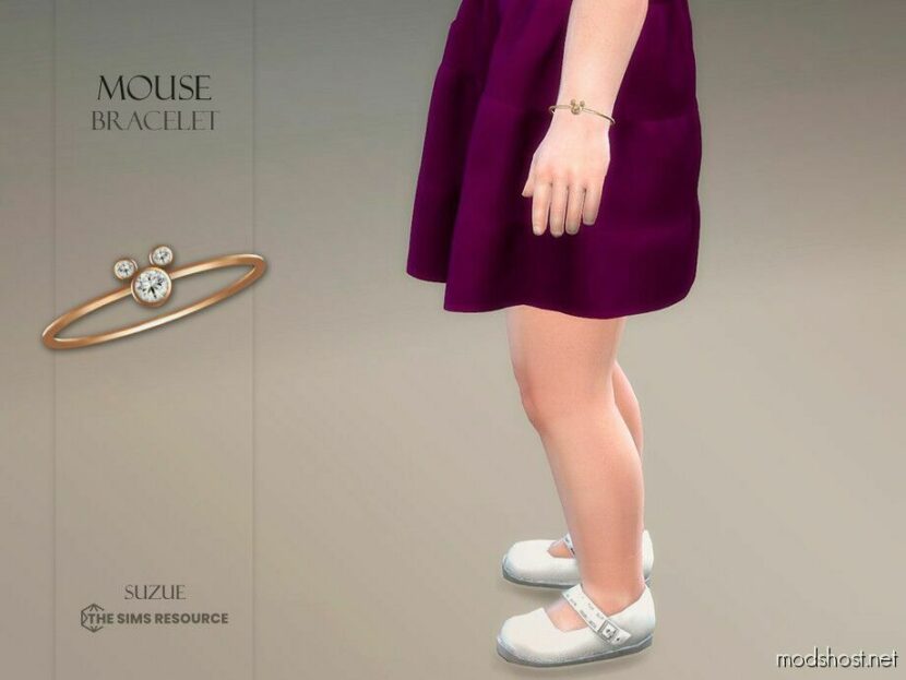 Sims 4 Female Accessory Mod: Mouse Bracelet Toddler (Featured)