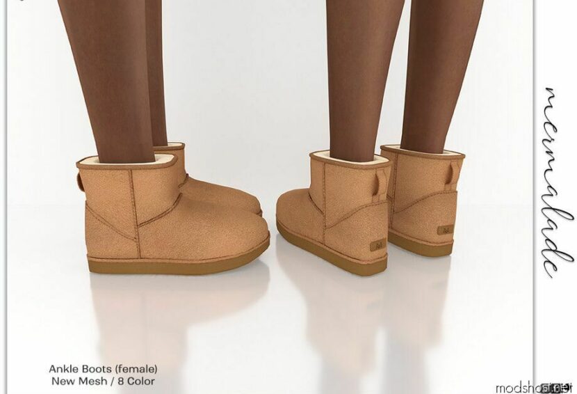 Sims 4 Female Shoes Mod: Ankle Boots S233 (Female) (Featured)