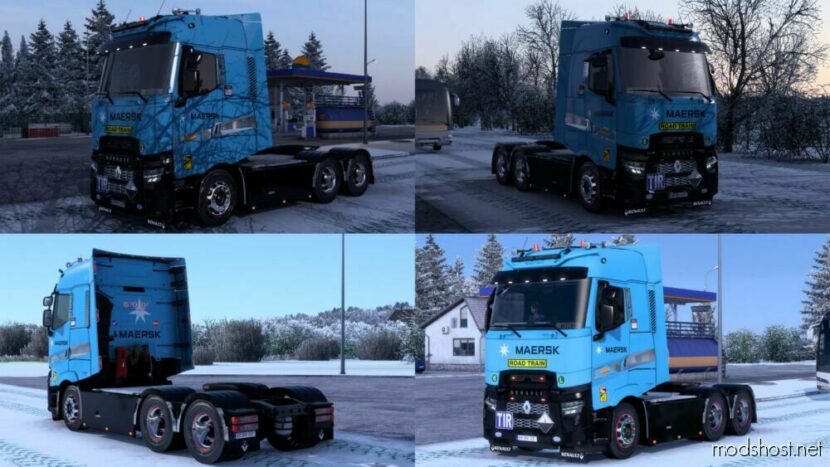 ETS2 Renault Mod: Skin Maersk Renault T By Rodonitcho Mods 2.0 1.48 (Featured)