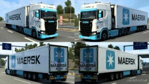 ETS2 Krone Mod: Skin Maersk Krone Cool Liner By Rodonitcho Mods 1.48 (Featured)