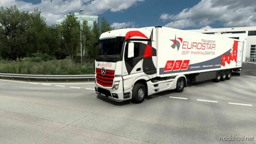 ETS2 Mercedes-Benz Mod: Combo Skin Eurostar Transport (Featured)