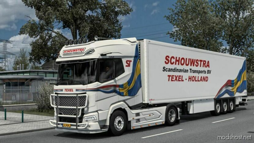 ETS2 DAF Mod: 2021 Jelle Schouwstra Transport Combo Skin (Featured)