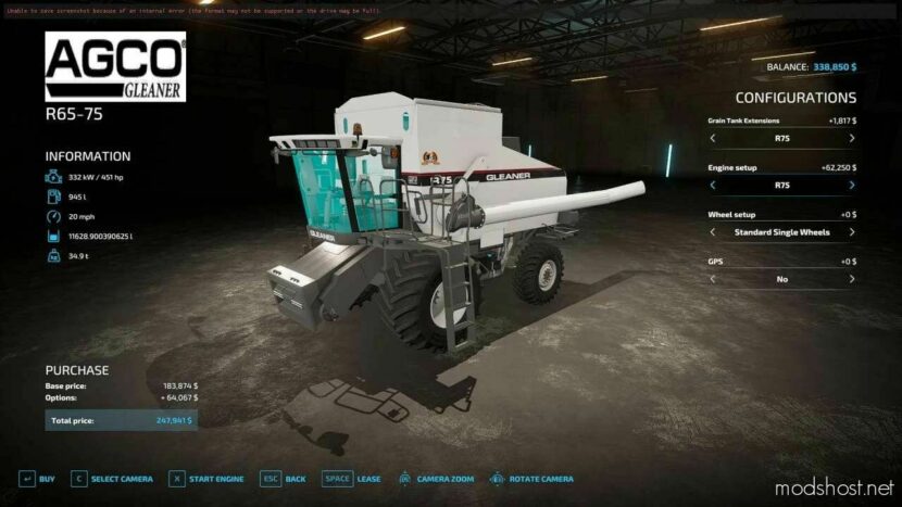 FS22 Combine Mod: Gleaner R Series V2.4 (Featured)