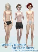 Sims 4 Mod: Senni’s Presets For Cute Boys (Part 2 – Feminine Frame) (Image #2)