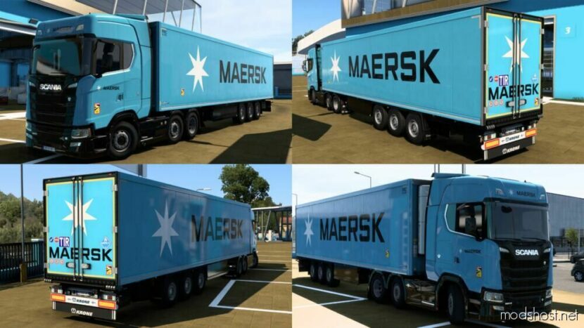 ETS2 Krone Mod: Skin Maersk Krone Cool Liner By Rodonitcho Mods 2.0 1.48 (Featured)